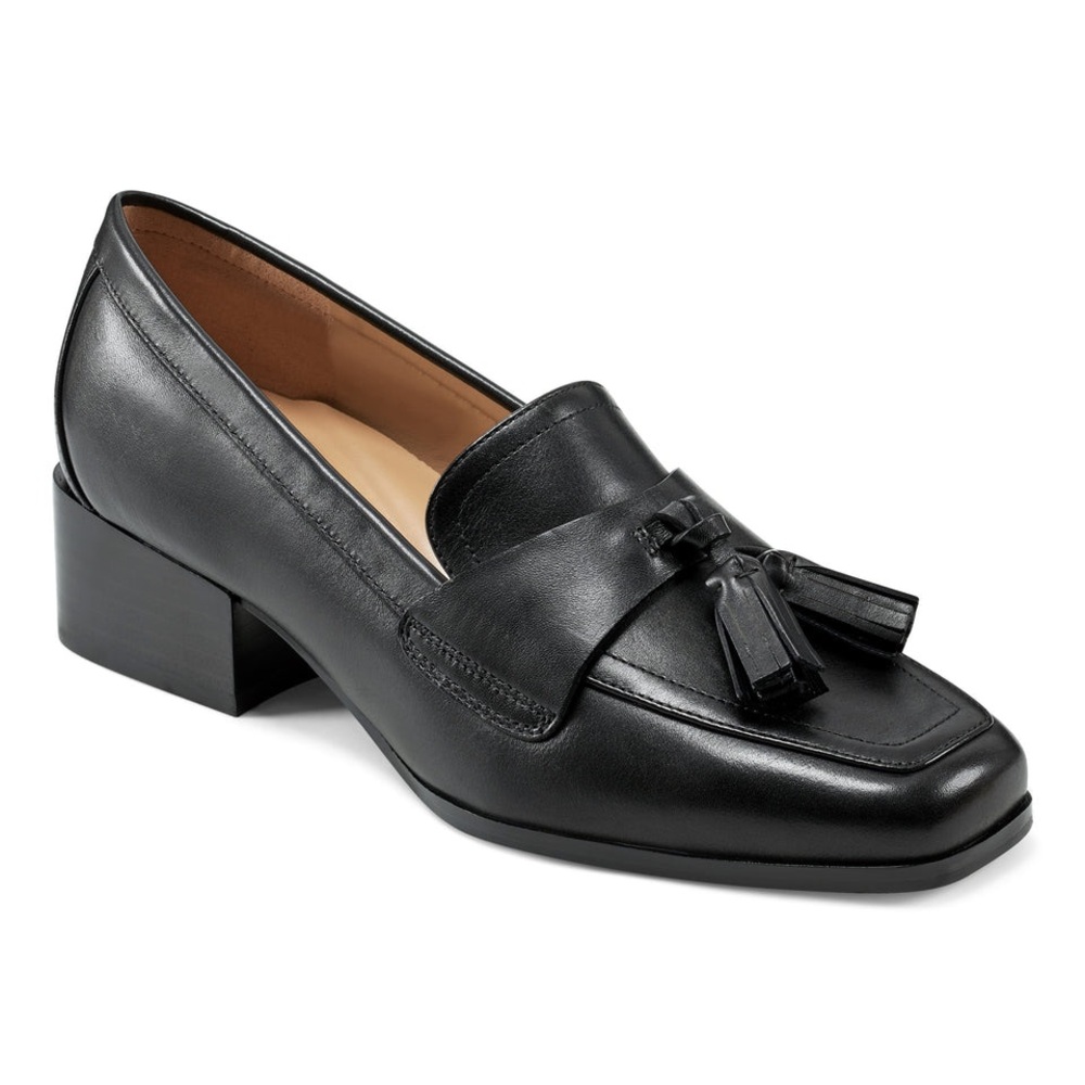 Easy Spirit Drew Loafers Black Leather Wide